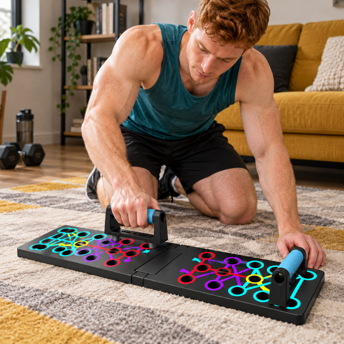 26-Mode Folding Push-Up Board with Coated Handles - 4