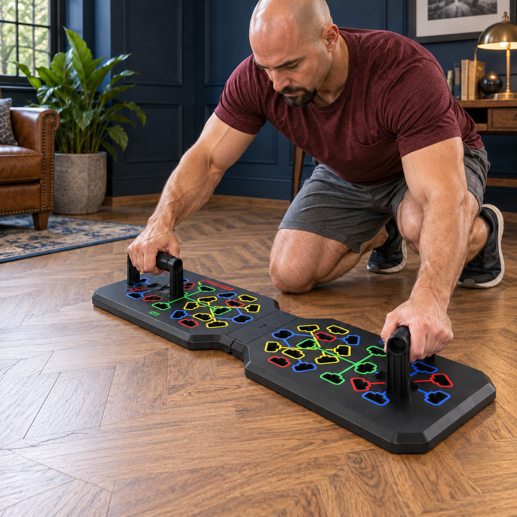 44-Hole Folding Push-Up Board with English Workout Guide - 4