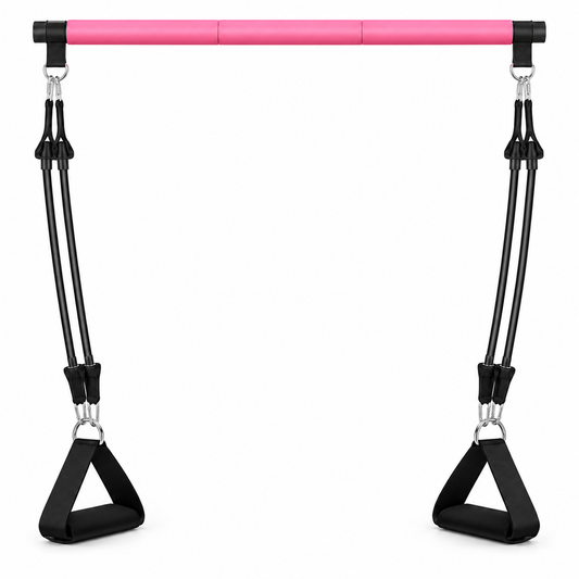 Portable Pilates Bar Kit with Resistance Tubes & Foot Straps - 1