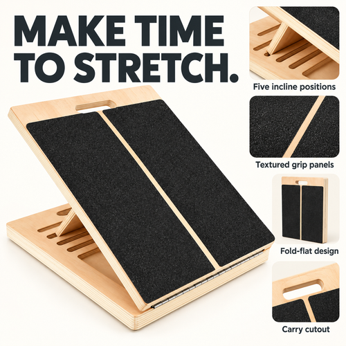 Adjustable Wooden Slant Board for Calf Stretching - 2
