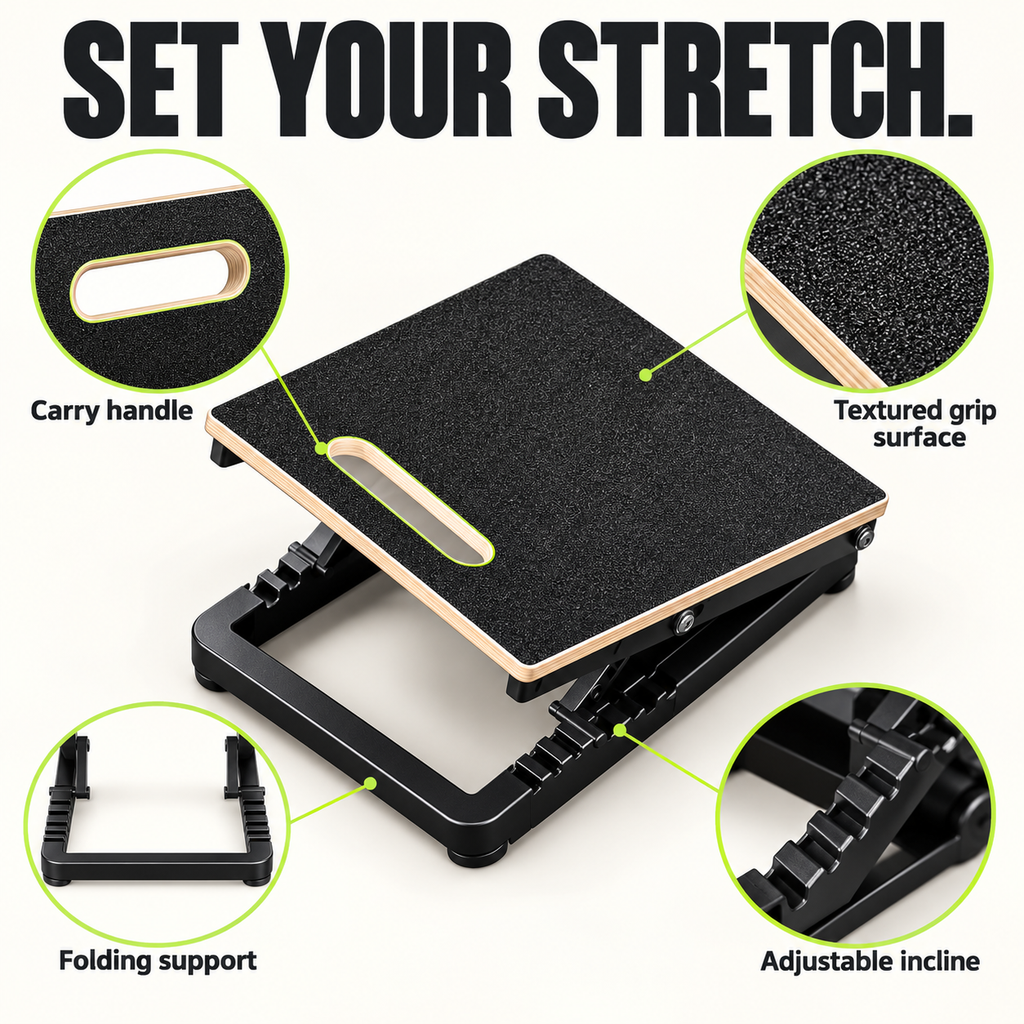 Adjustable Slant Board with Grip Surface for Calf Stretches - 2