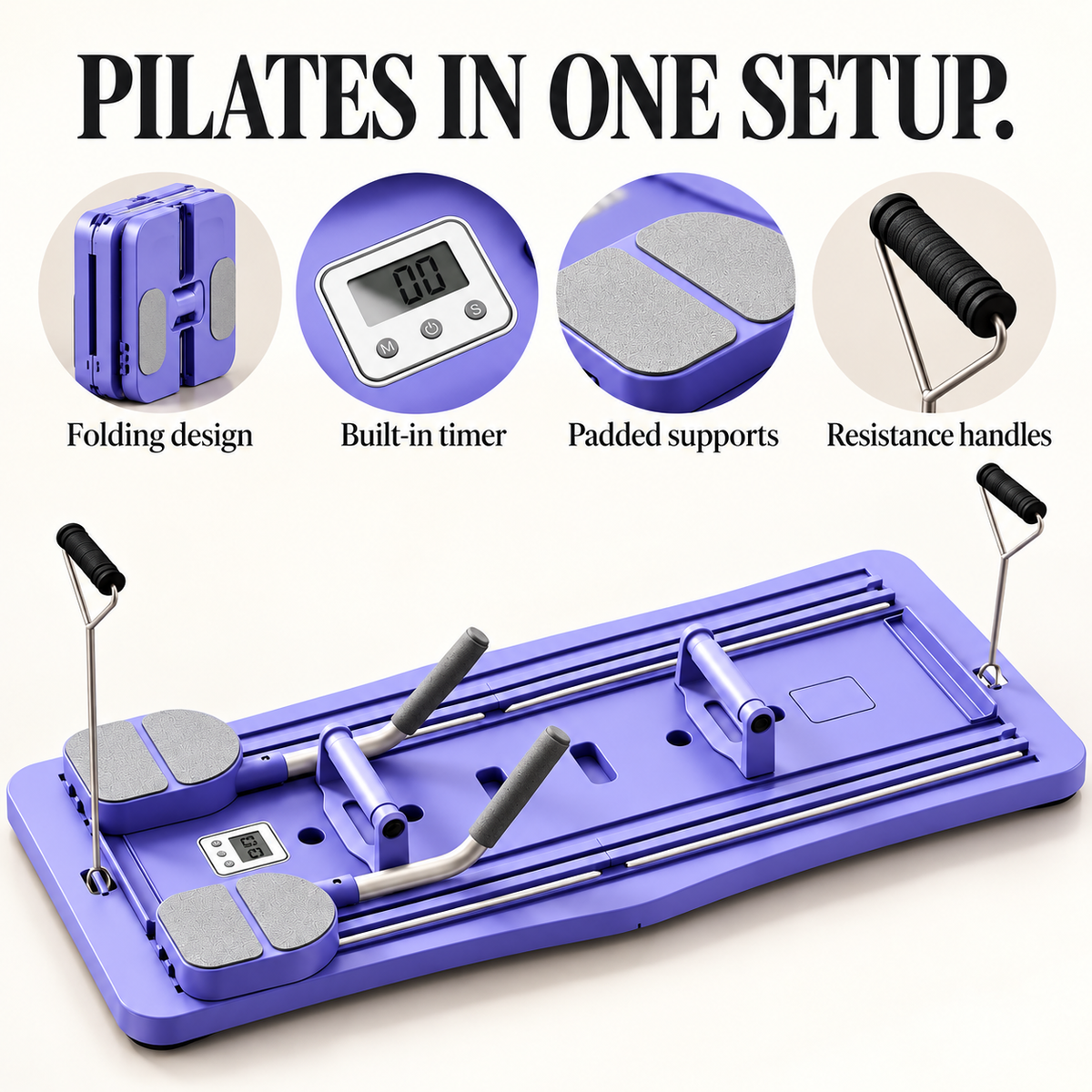 7-in-1 Pilates Board with Resistance Bands & Timer - 2