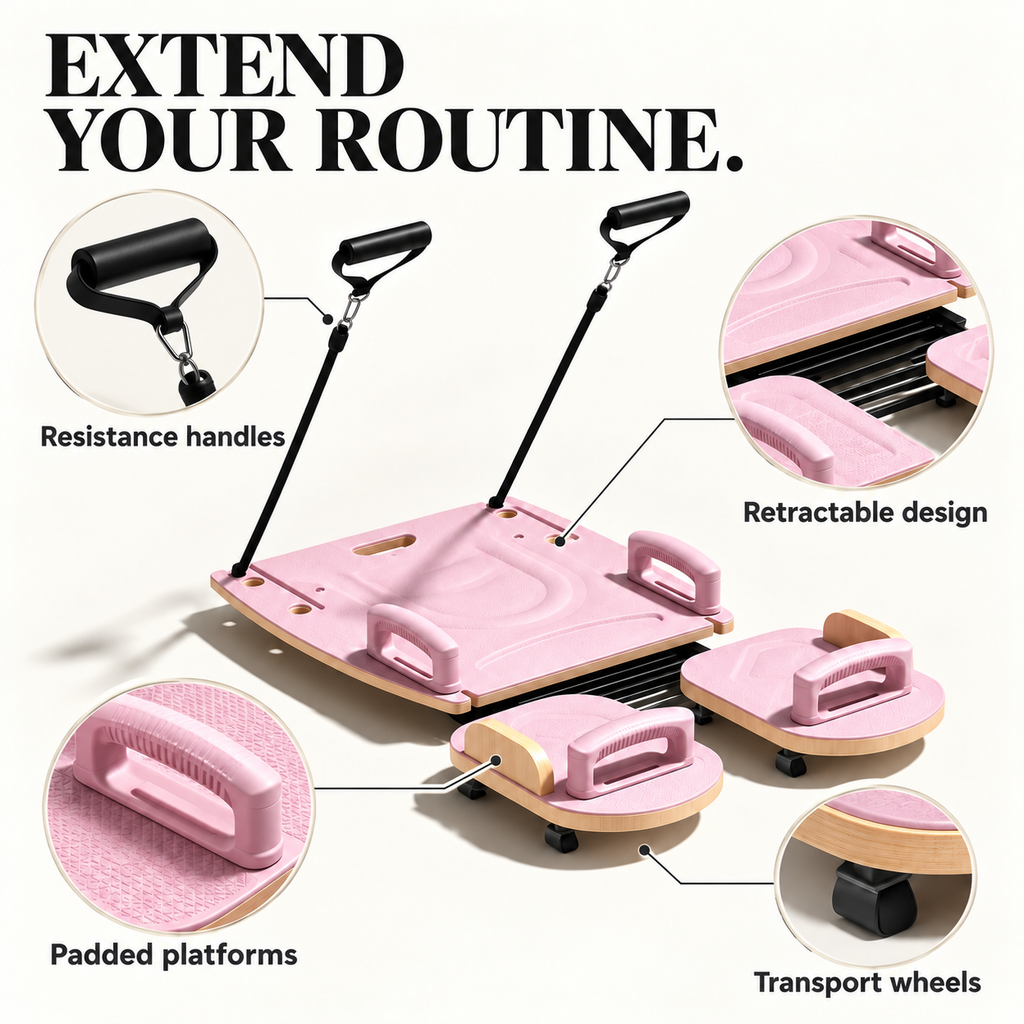 Extendable Pilates Board with Adjustable Resistance Cords - 2