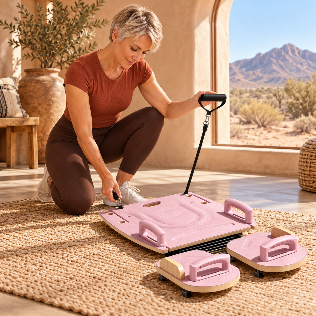 Extendable Pilates Board with Adjustable Resistance Cords - 3