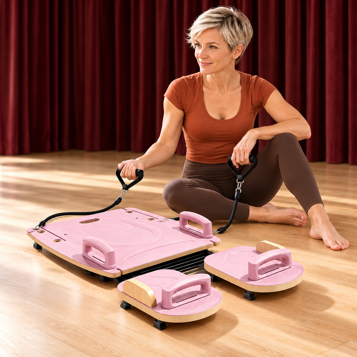 Extendable Pilates Board with Adjustable Resistance Cords - 4