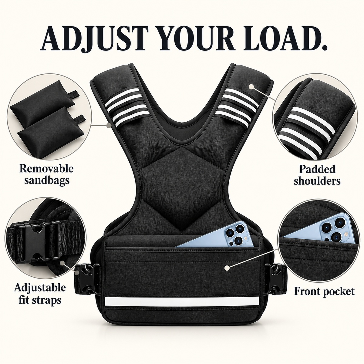 Adjustable Weighted Vest for Walking & Home Workouts - 2