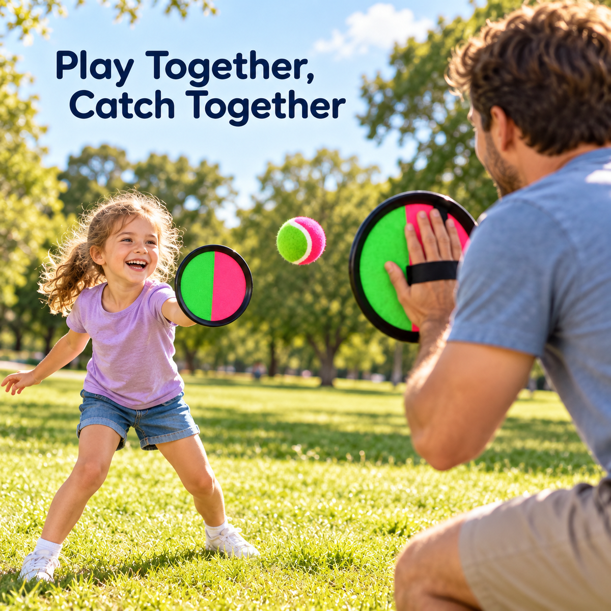 Toss and Catch Paddle Game, 3 Diameter Options - 5