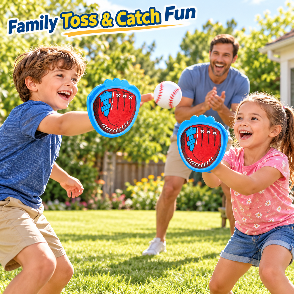 Baseball-Style Toss and Catch Set, 2 Paddles & 3 Balls - 5