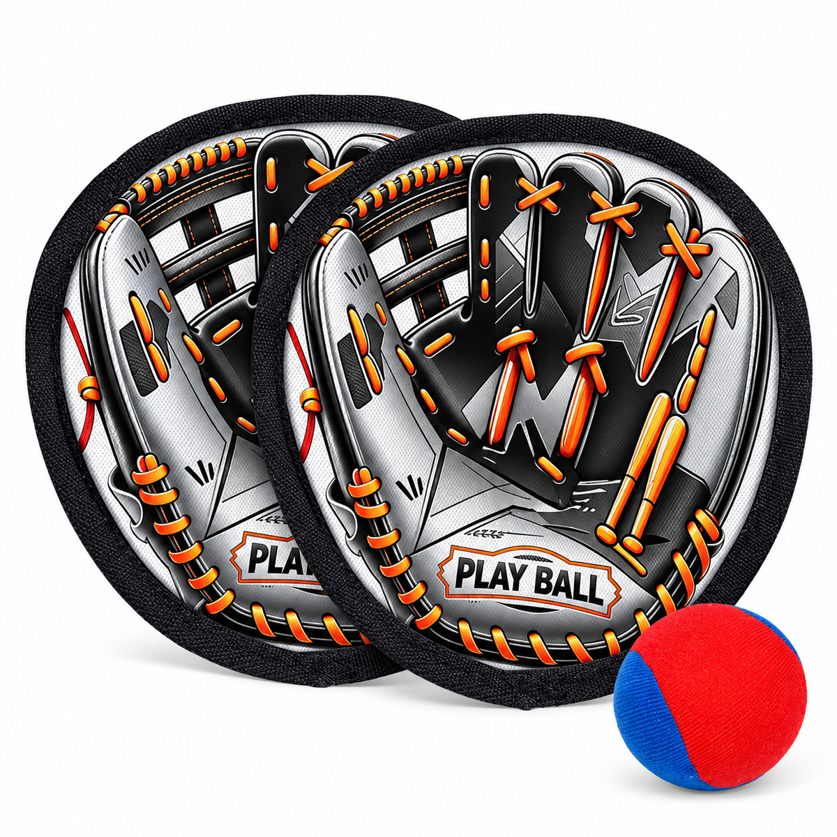 Cartoon Blue Toss and Catch Game, 2 Paddles & 1 Ball - 3