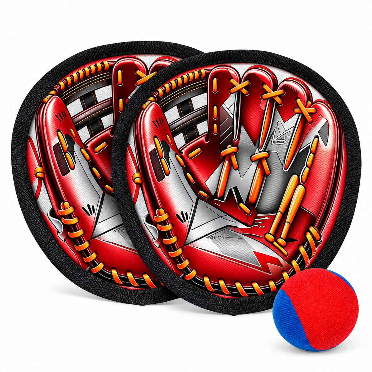 Cartoon Blue Toss and Catch Game, 2 Paddles & 1 Ball - 6