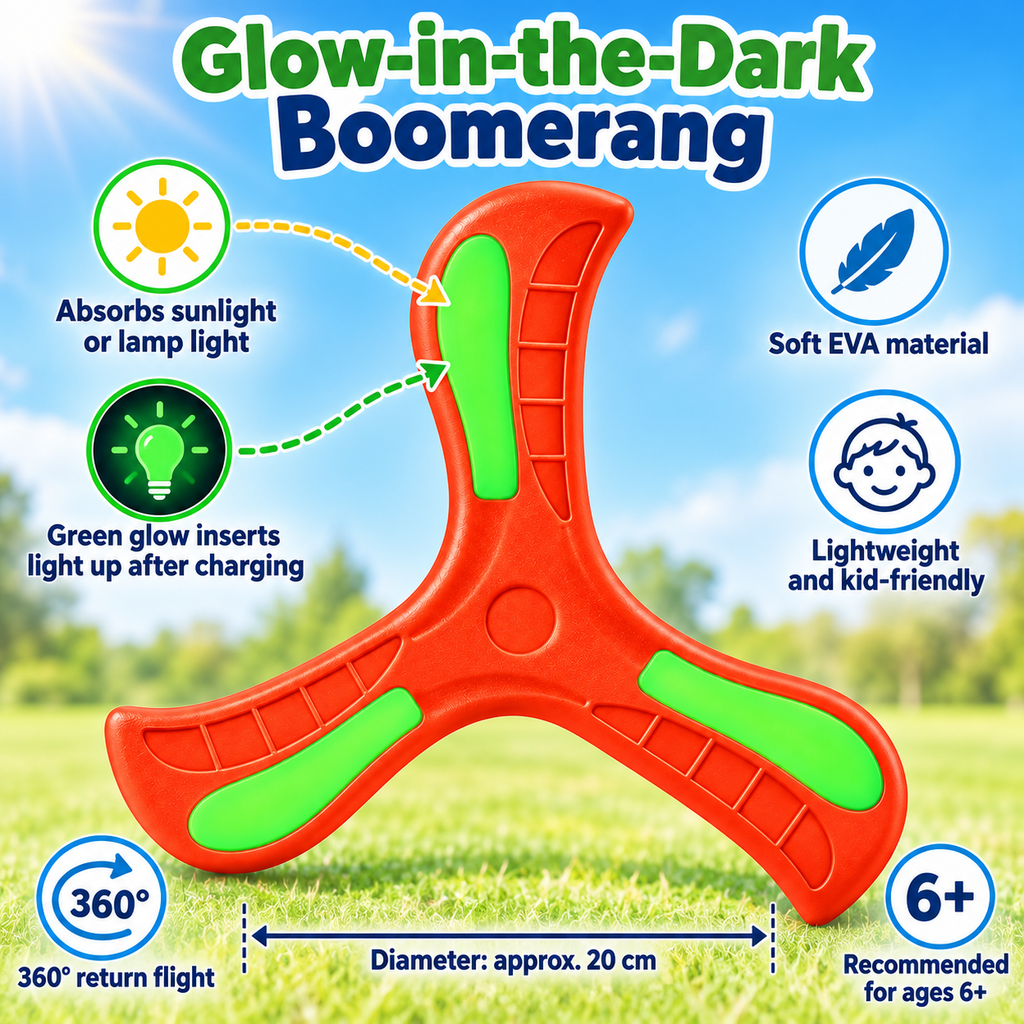 Glow-Effect Returning Boomerang, 2-Pack - 2