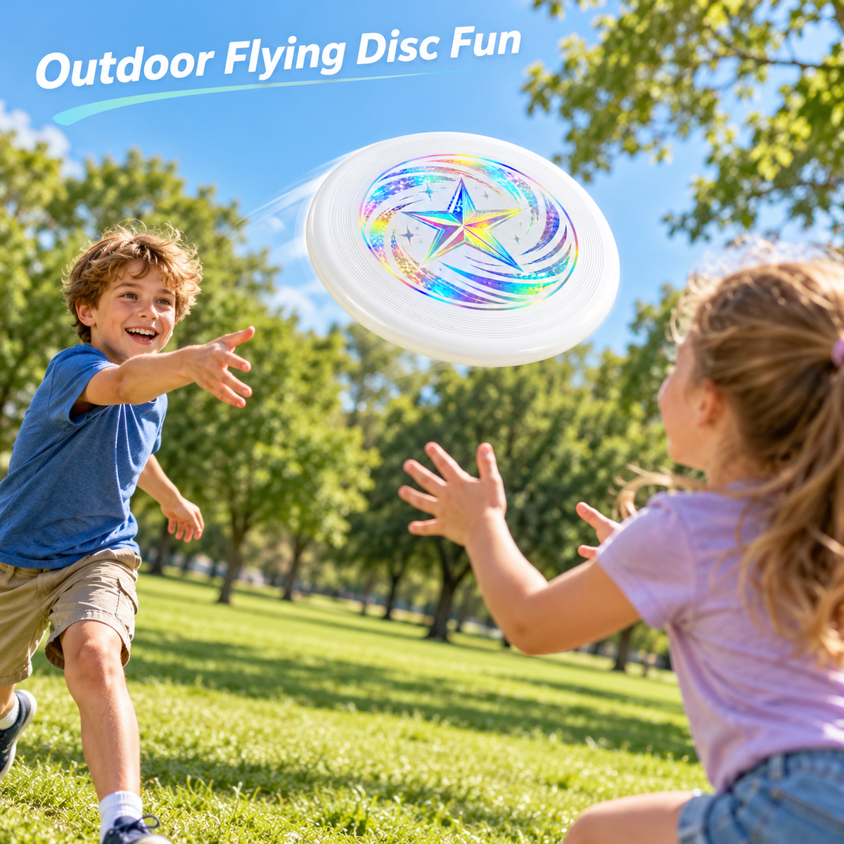 Outdoor Flying Disc with Holographic Graphic - 1
