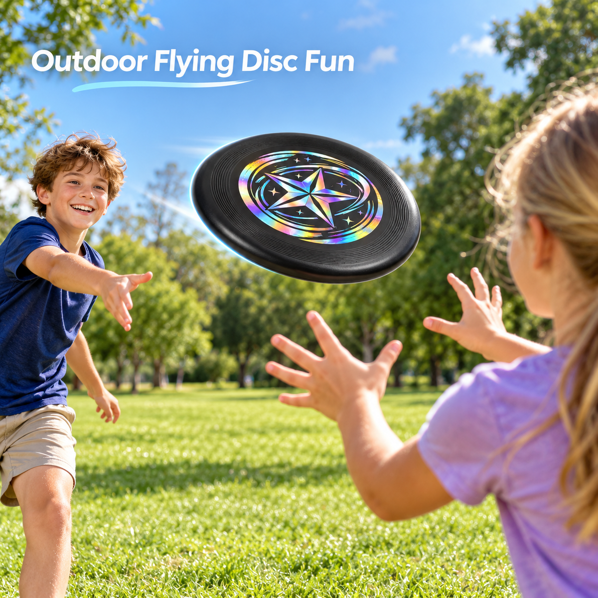 Outdoor Flying Disc with Holographic Graphic - 4