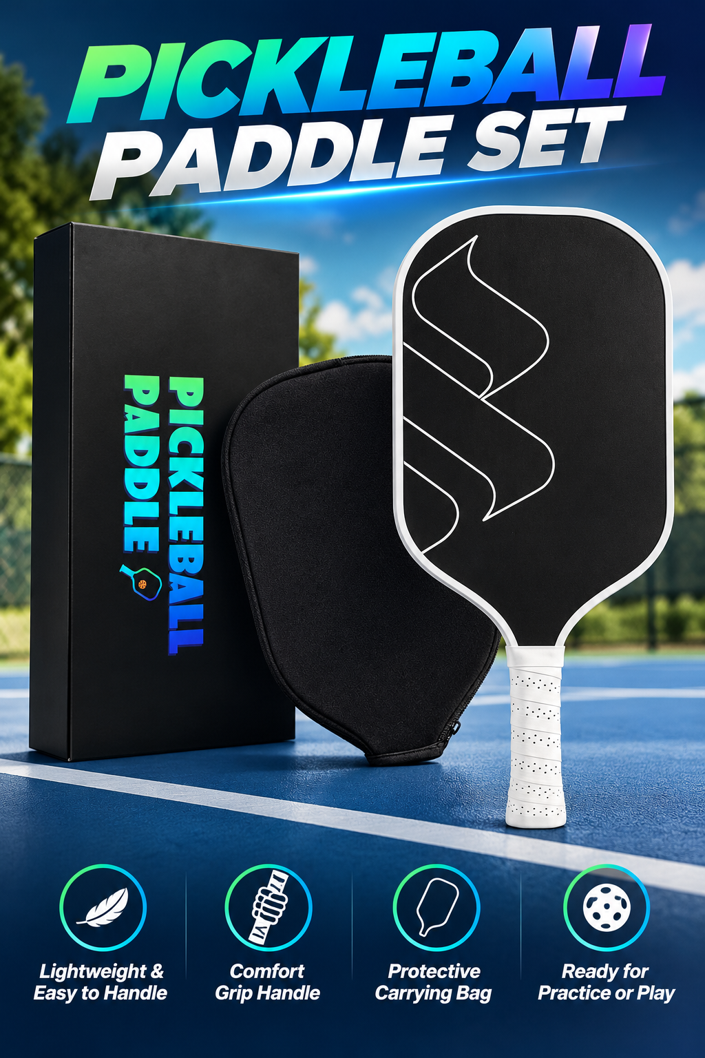Pickleball Paddle with Carry Sleeve & Magnetic Gift Box - 2