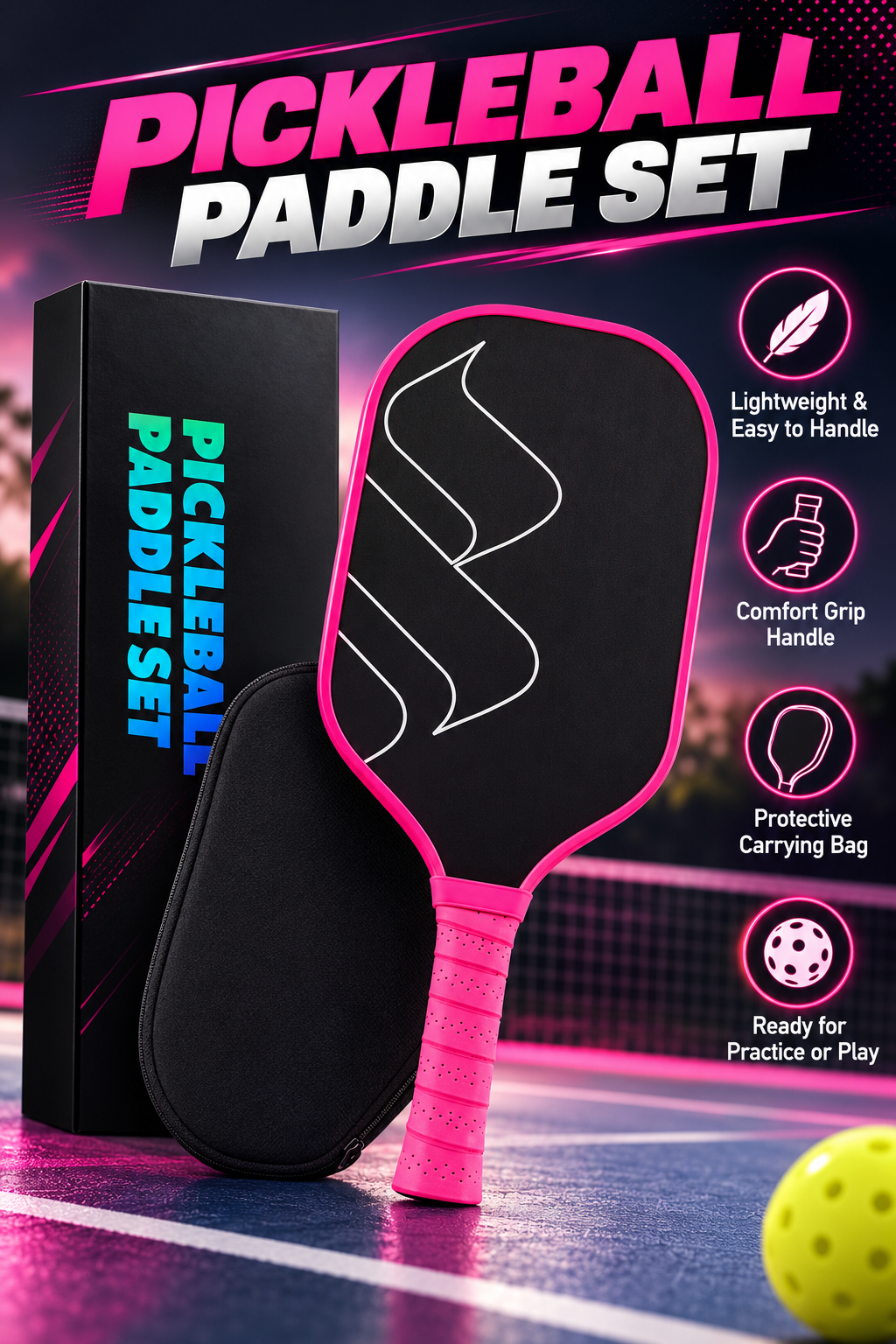 Pickleball Paddle with Carry Sleeve & Magnetic Gift Box - 5
