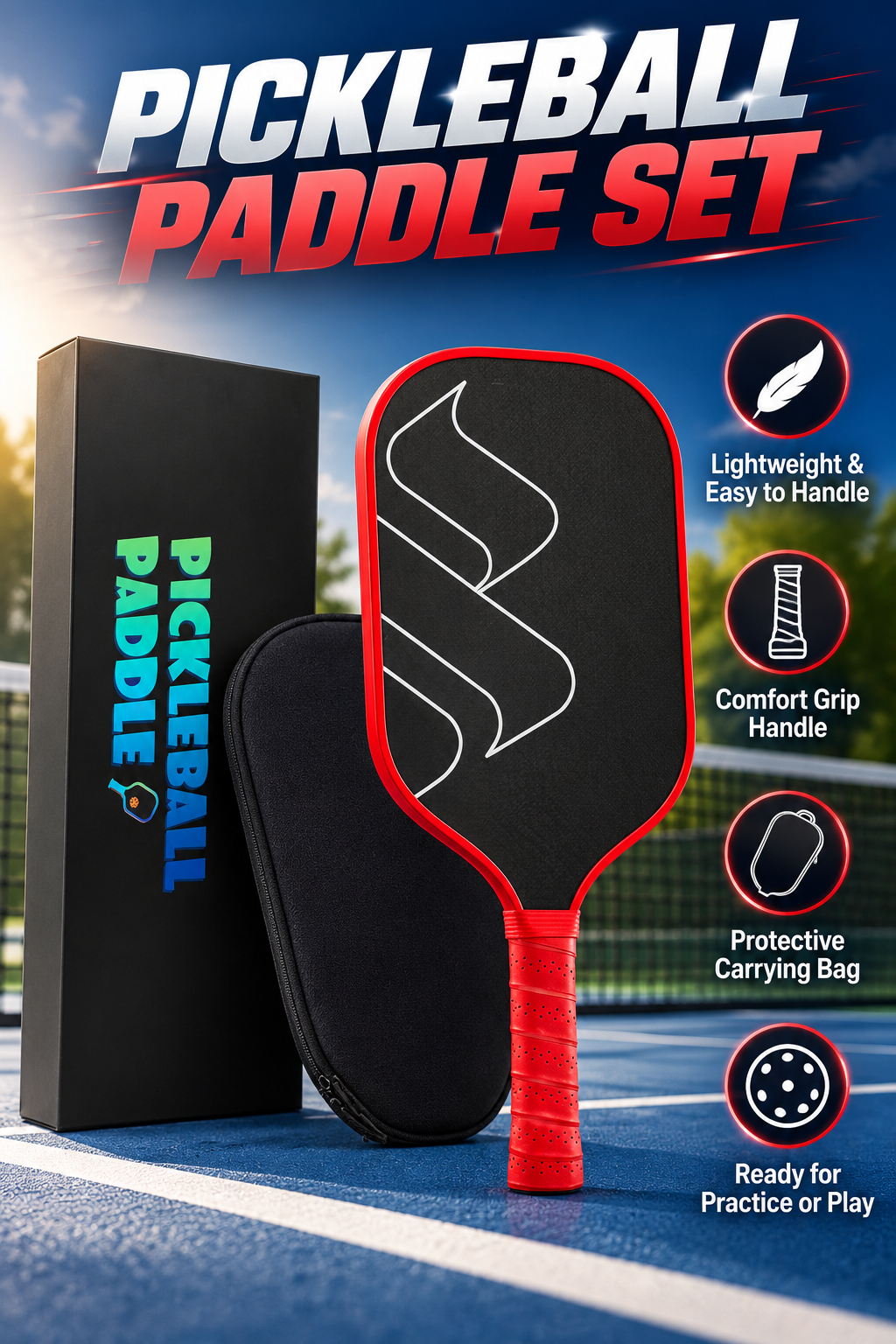 Pickleball Paddle with Carry Sleeve & Magnetic Gift Box - 8
